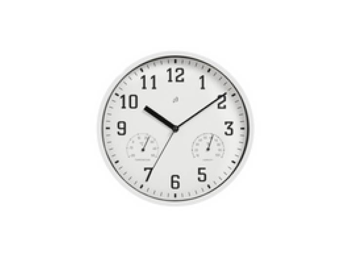 AURIOL® Horloge murale avec thermomètre et hygromètre (blanche)