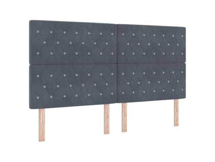 Makastle Kopfteil Dunkelgrau Samt 180 x 128 cm Höhenverstellbar 118/128 cm