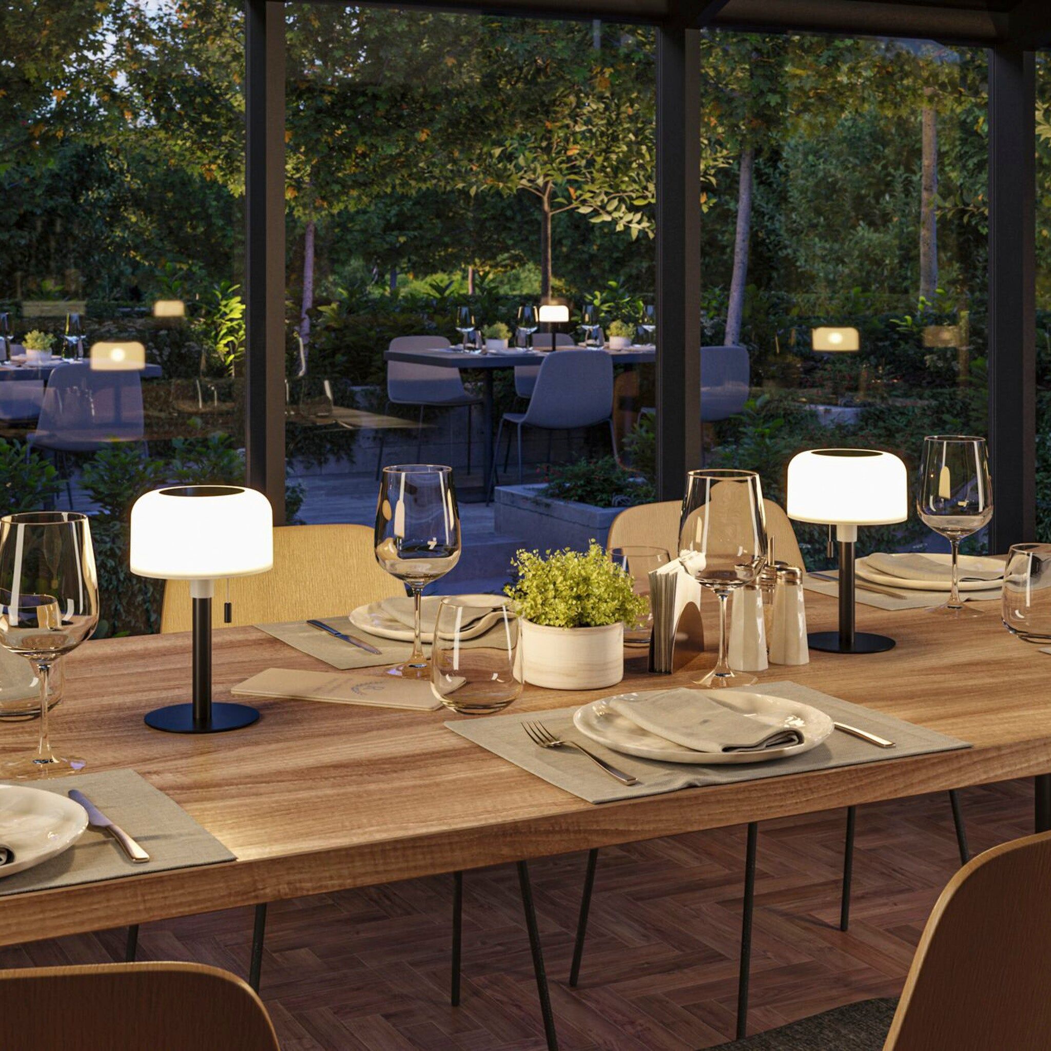 Paulmann - Bartja 1.6W LED Solar Table Lamp with 3-Step Dim in Black
