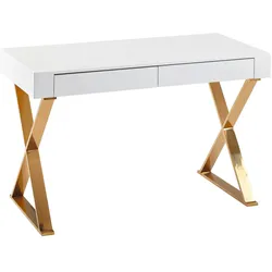 Schreibtisch in Weiß/Goldfarben