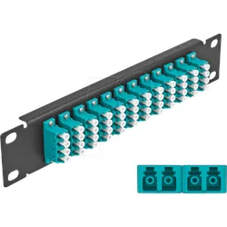 DELOCK 66779 - LWL Patchpanel, 10", 12-Port, LC Quad, 1HE, schwarz