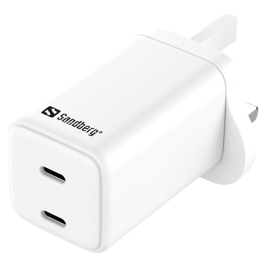 Sandberg AC Charger Dual USB-C PD65W UK (65 W, 2 Ports) (441-62)