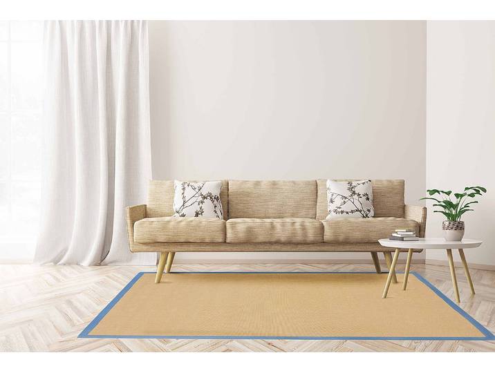 Tapis en jute Bafor Bleu/Bleu 80 x 150cm 100 % jute