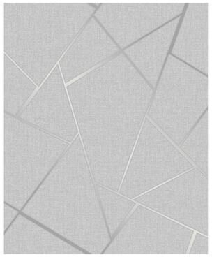 Fine Decor Quartz Silver Fractal Wallpaper - 20.5 x 396 x 0.025