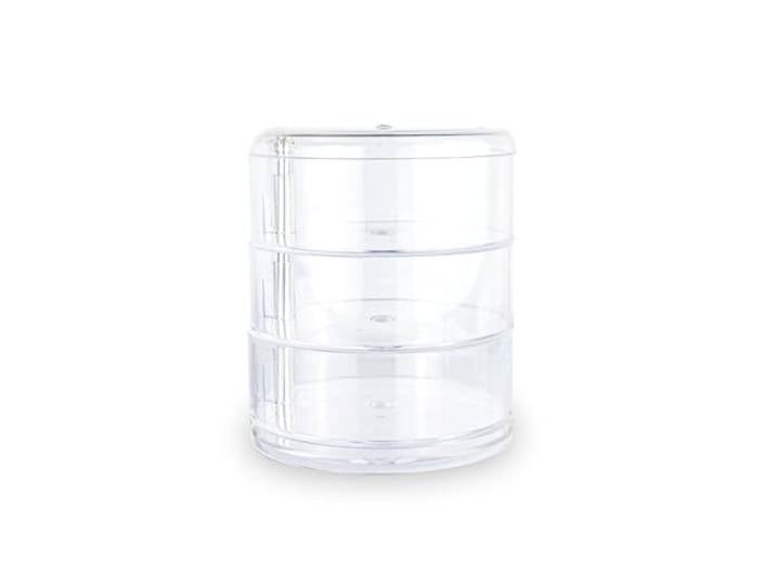 RONDE Make up Organizer met 3 Vakken - Make-up Organizer Transparant - Sieraden Makeup Cosmetica Opbergsysteem - Display Houder voor Lippenstift/Nagellak/Visagie - Make up/Sieraden etc. - Decopatent