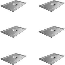 AcMax 6 Stück GN 1/1 Deckel Gastronormbehälter Abdeckung GN-Behälter Edelstahl