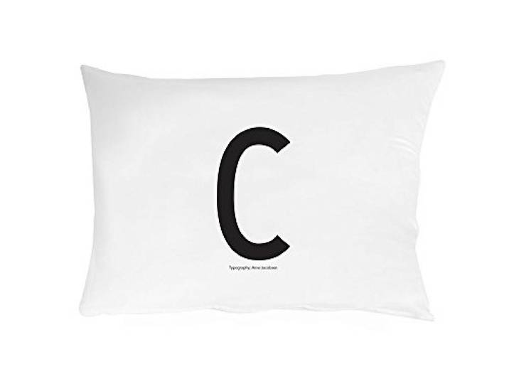 Design Letters Kussensloop A-Z (70X50) C, Wit, Eenmaat