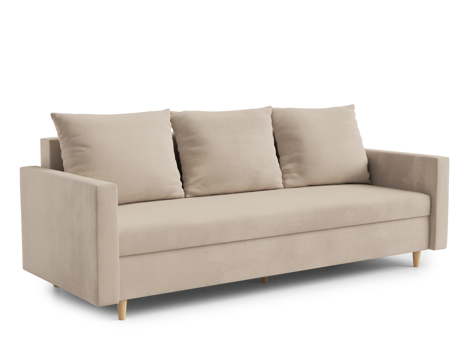 AX LIVING Hyden 3-zitsbank met slaapfunctie, beige, Breedte: 222 cm