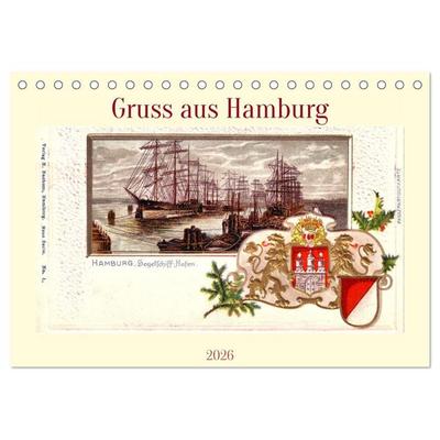 Gruss aus Hamburg (Tischkalender 2026 DIN A5 quer), CALVENDO Monatskalender