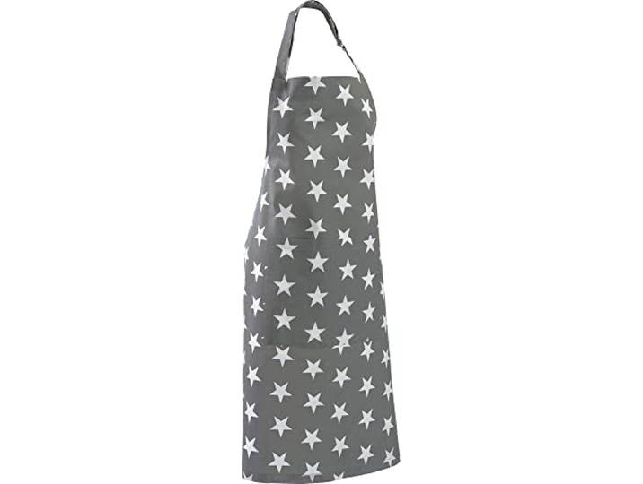 REDBEST Koch-Schürze Sterne grau Größe 75x90 cm - verstellbare Halsschlaufe, aufgesetzte Tasche, strapazierstarkes Gewebe (weitere Farben)