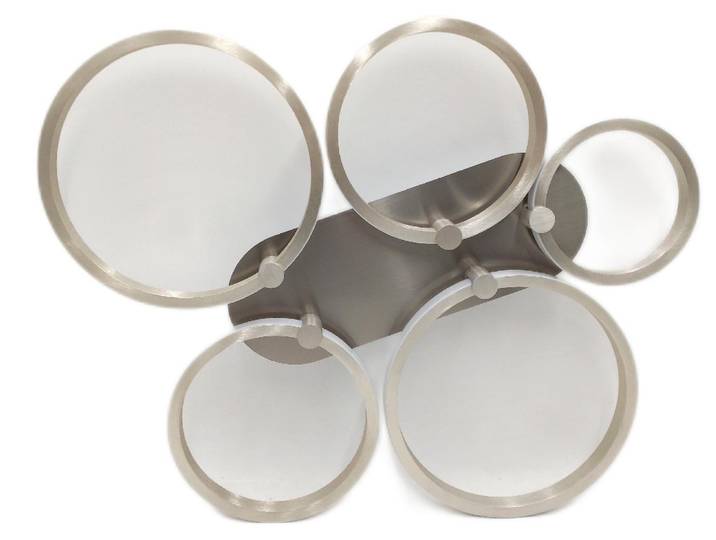 LeuchtenDirekt Deckenleuchte Beleuchtung Johanna 48 Watt Silber Modern Wohnzimmerlampe