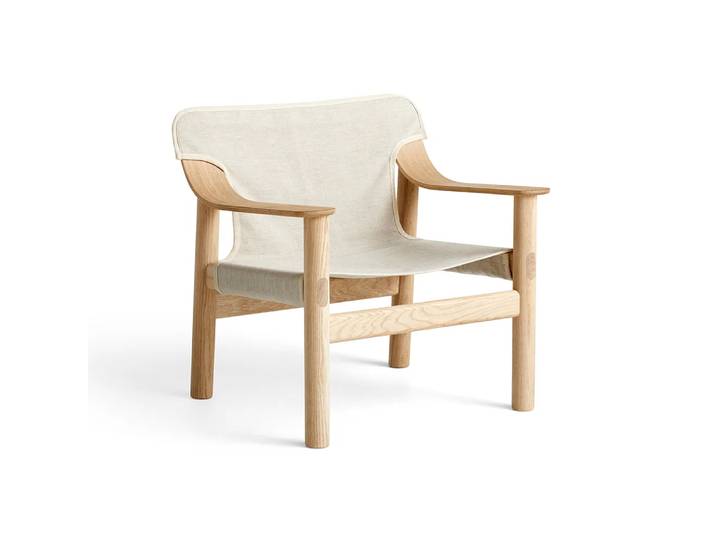 HAY Bernard Sessel Stoff raw canvas beige-Eichengestell