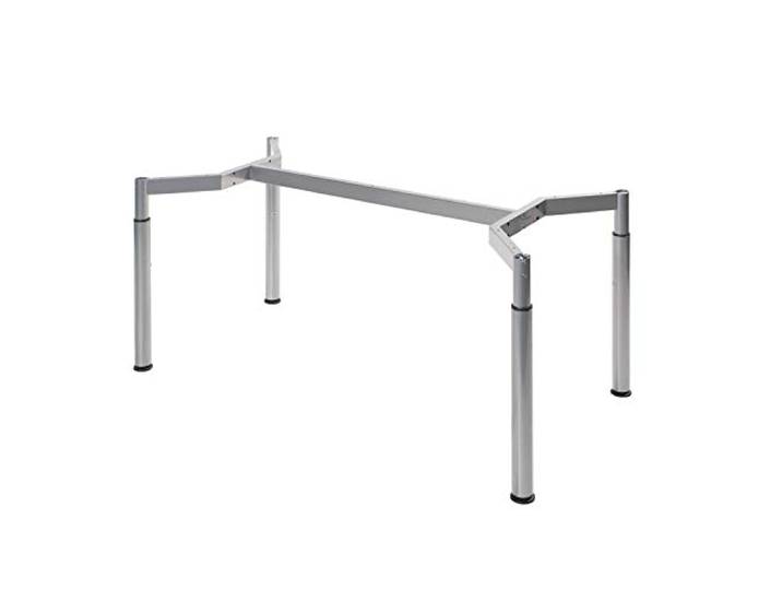 Boho möbelwerkstatt Schreibtischgestell, Konferenztischgestell, Tischgestell, höheneinstellbar in Silber RAL9006 für Tischplatten von 180 x 80 cm
