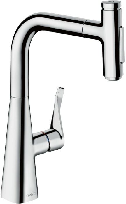 Hansgrohe Metris Select Küchenarmatur 73822000 mit Ausziehbrause, 2jet, chrom