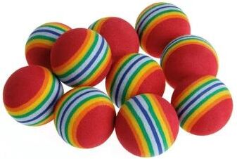 Uplift Essentials 10 Piece Rainbow EVA Foam Interactive Cat Balls 10 Piece Rainbow EVA Foam Interactive Cat Balls
