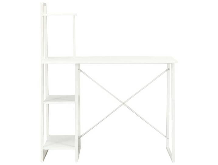 “Winter Sale TOP Bureau moderne compact Blanc - Bureau avec étagère Blanc 102x50x117cm PRO66896