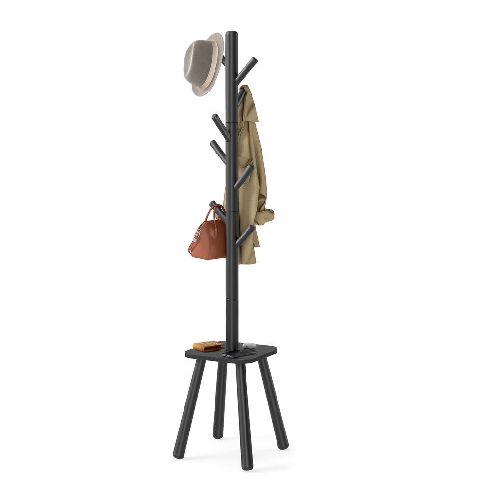 VASAGLE Garderobenständer mit 8 Haken und Ablagefläche 170,5 cm hoch RCR033B01