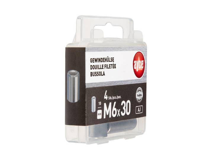 Inox-Gewindehülse M6 4 Stück
