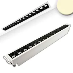 ISOLED LED Einbauleuchte Raster Line weiß/schwarz , dimmbar, 30W, warmweiß ISO-113849