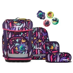 ergobag cubo light Schulranzen-Set AmBärzonas Rosa Lila Gelb 5-teilig 19 Liter