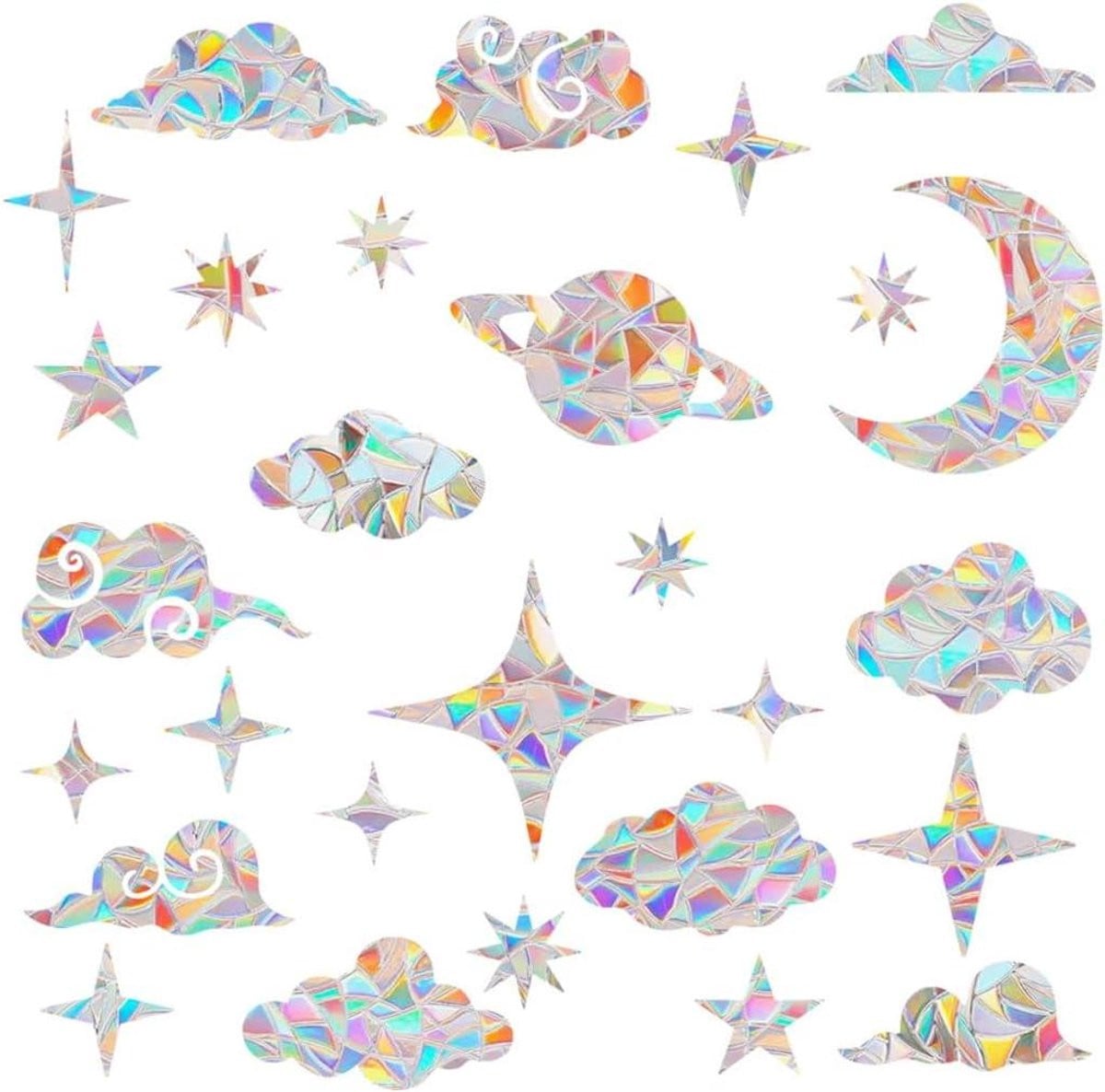 Raamstickers Zonnevanger Folie voor Glas Decoratie met Magisch Regenboogeffect - 27 stuks - Transparant