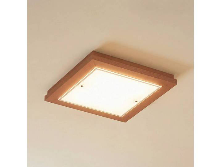Deckenleuchte Tally Argon, dimmbar, terracotta, für Flurbereich, Holz, Deckenlampe