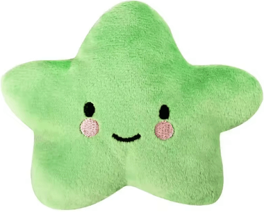 Inspire Picks StarSqueak Plush Pet Toy Soft Pentagram Squeaky Toy For Dogs & Cats green
