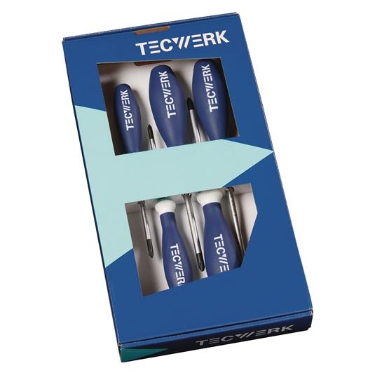 Tecwerk Schraubendrehersatz 7-teilig Schlitz / PH / PZD 3-Komponentengriff Rundklinge (Schlitz) (2000827129)