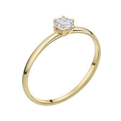 Fingerring CELESTA "375/- Gelbgold Zirkonia" Gr. 56, gelb, Fingerringe, Damen, 056 (17,8), Gold, Fingerring