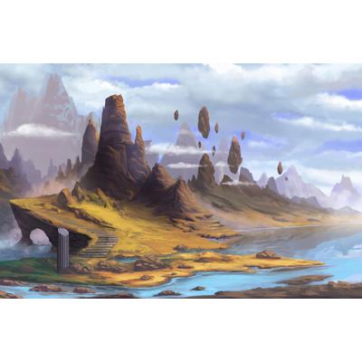 Fototapete PAPERMOON "ABSTRAKT-Alpenlandschaft", bunt, B:2,5m L:1,86m, Vlies, Tapeten