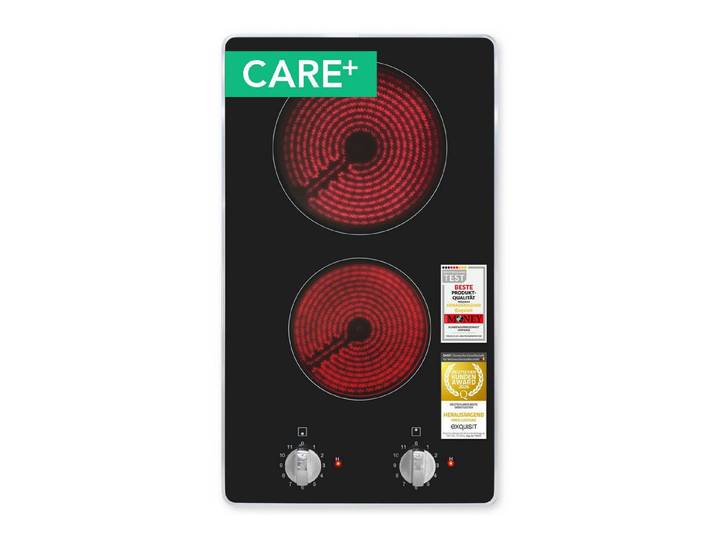 exquisit Elektro-Kochfeld EKC300-RK-420Care, 2 Kochstellen, Strahlungskochzonen, Drehknopf Bedienung, 11 Stufen