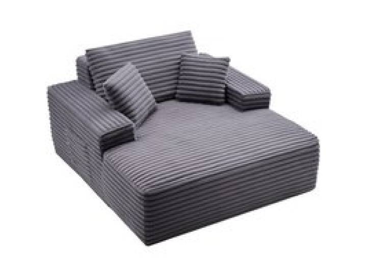 VEVOR Chaiselongue Relaxliege 124 cm, gepolstertes Schlafsofa mit Dekokissen & Armlehnen, Schlafcouch mit tiefer Sitzfläche für Wohnzimmer Schlafzimmer, Loungesessel aus hochelastischem Schwamm