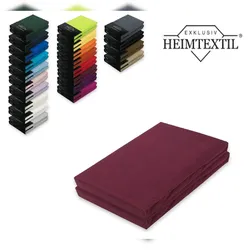 EXKLUSIV HEIMTEXTIL Jersey Spannbettlaken Premium  Marke Doppelpack  200 x 220 cm Bordeaux