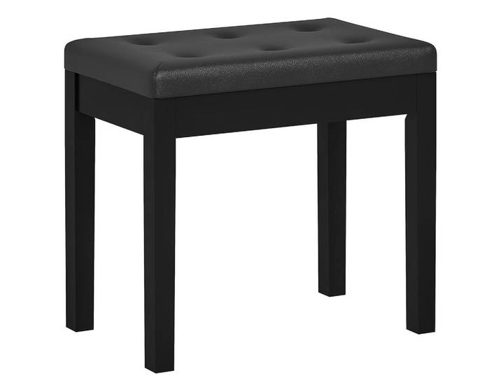 Homcom Klavierbank Klavierhocker mit Stauraum, Holzbeine, Kunstleder, Schwarz, 34x50x55 cm, Wohnzimmer, Sessel, Hocker & Hockerbänke, Sitzhocker