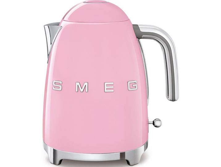 Smeg Wasserkocher, Pink, Metall, 1,7 l, 22.6x24.8x17.10 cm, automatische Abschaltung, 360°-Sockel, Anti-Rutsch-Füße, abgedecktes Heizelement, herausnehmbarer Filter, Signalton, Kochgeschirr, Küchengeräte, Wasserkocher