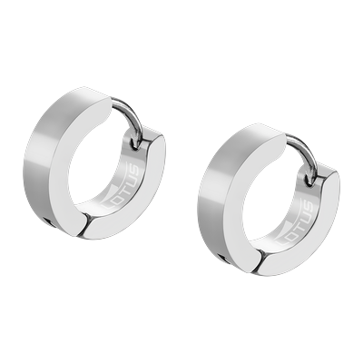 Paar Creolen LOTUS "Men's Earrings", silber (edelstahlfarben), Ohrringe, Herren, 12mm, Edelstahl