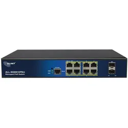 Allnet Switch full managed Layer2+ 10 Port &bull 8x GbE &bull PoE Budget 130W &bull 8x PoE at &bull (10 Ports), Netzwerk Switch, Schwarz