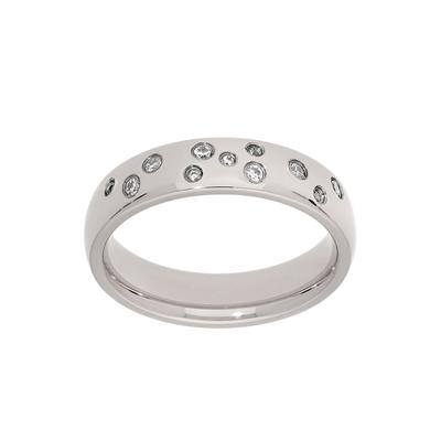 Fingerring TITANIA "Titanring", titanfarben, Fingerringe, Damen, 62, Titan, Fingerring, mit Zirkonia