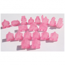 Hans im Glück Carcassonne - Meeple - 19er-Set (komplettes Spielfiguren-Set) - FROZEN Rosa 293399