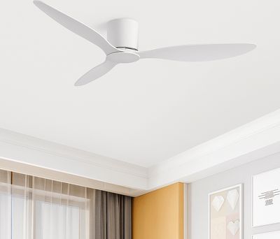 Inspired Finds 42 52 Inch Modern Ceiling Fan Without Light DC Motor, Remote Controlled Low Profile Design white 42 In