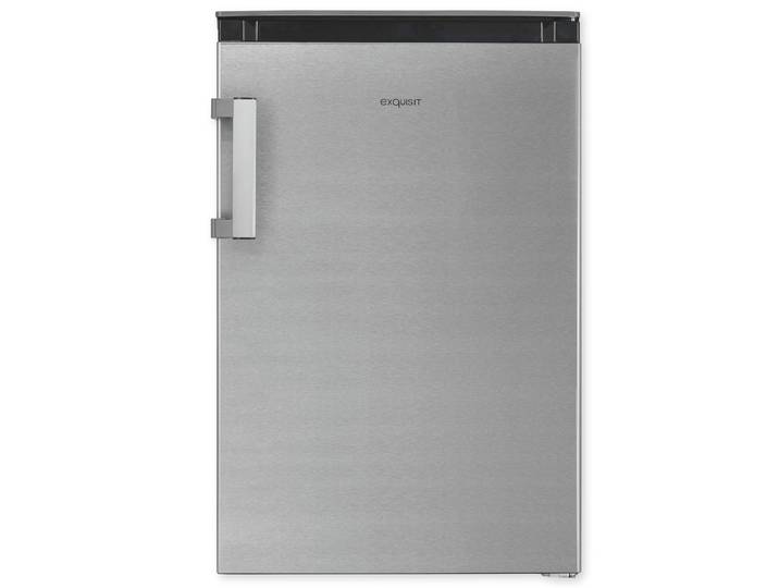 EXQUISIT Kühlschrank KS16-4-HEA-090E Care , Energieeffizienz: E, silber (inoxlook), Rechtsanschlag, wechselbar, Kühlschränke, Kompakter Kühlschrank mit 4*-Gefrierfach, 106 l Kühlvolumen, Kühlschrank