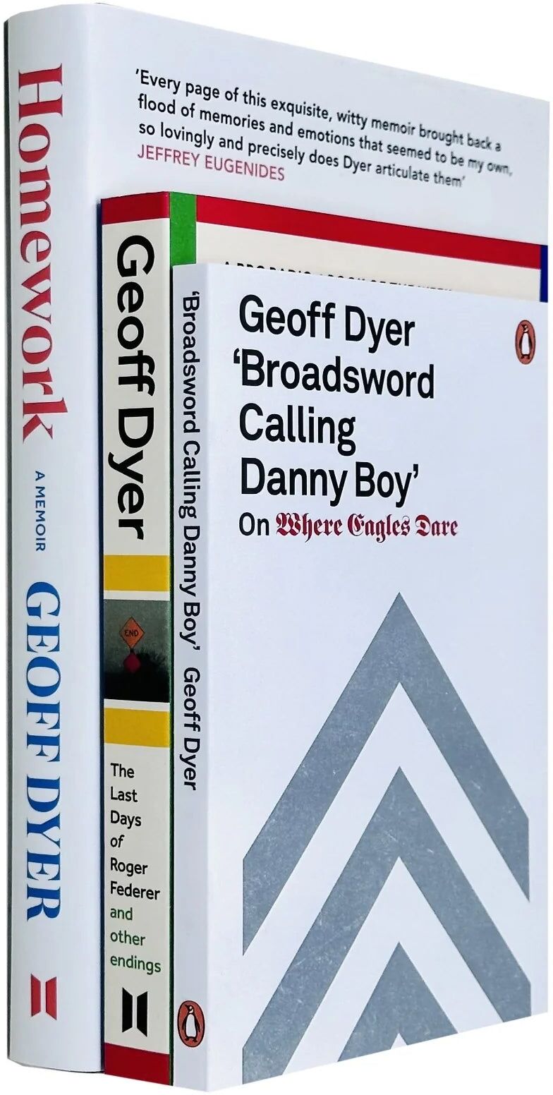 Canongate Books Geoff Dyer 3 Books Collection Set - Homework, The Last Days of Roger Federer, Broadsword Calling Danny Boy - Non Fiction Memoir & Essays - Mixed