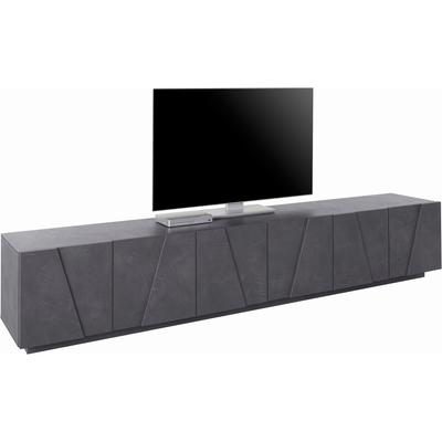 Lowboard HOME AFFAIRE "PING, TV-Board, TV-Band, TV-Kommode", grau (zement), B:243cm H:46cm T:44cm, Sideboards, Lowboard, mit 6 Türen, Breite 243,8 cm