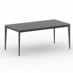 Bürotisch PRIMO ACTION 180x90 cm, schwarzes Metallgestell, Graphit