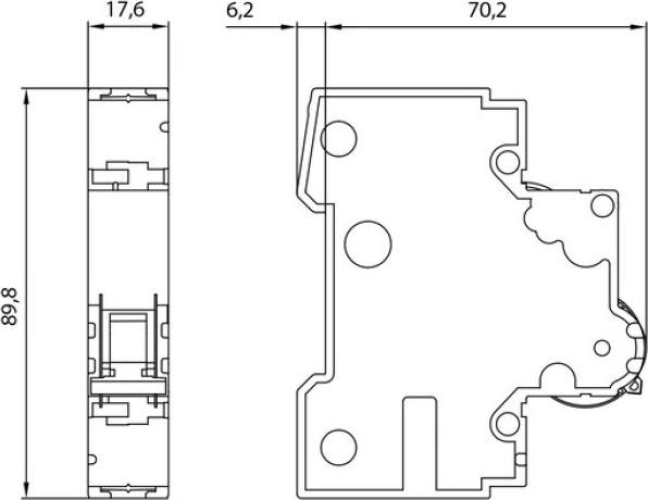 Siemens Automatische Schakelaar C 4A, type 5SY61047, 230/400V, 6kA, 1-polig