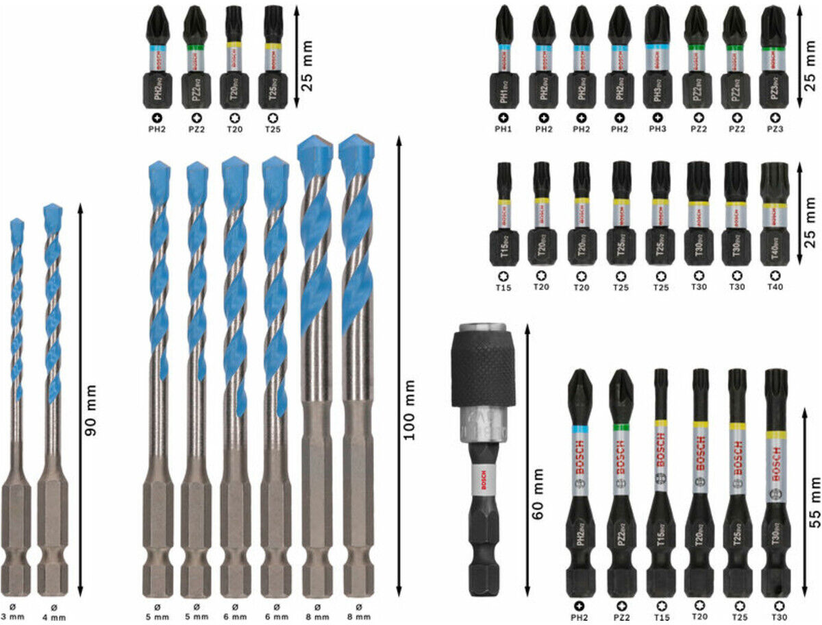 Bosch PRO Impact Gemischtes Set, Display, 6 x 35-tlg (2608522518)