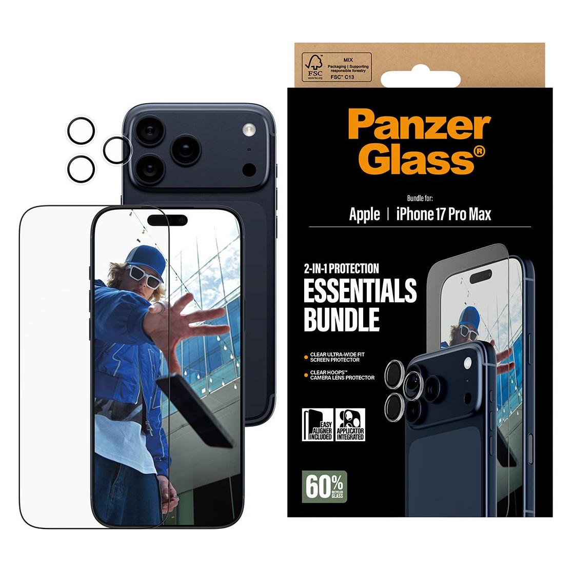 PanzerGlass 2-in-1 Essentials Set (1 Stk., Apple iPhone 17 Pro Max) (PG36196)