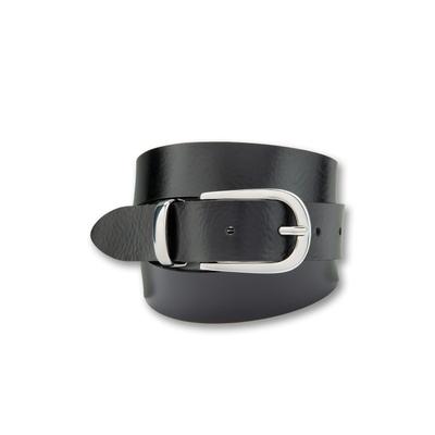 Ledergürtel BERND GÖTZ "Ledergürtel mit silberner Schließen-Schlaufe Kombination", Damen, Gr. 105, schwarz, Rindsleder, Gürtel Ledergürtel