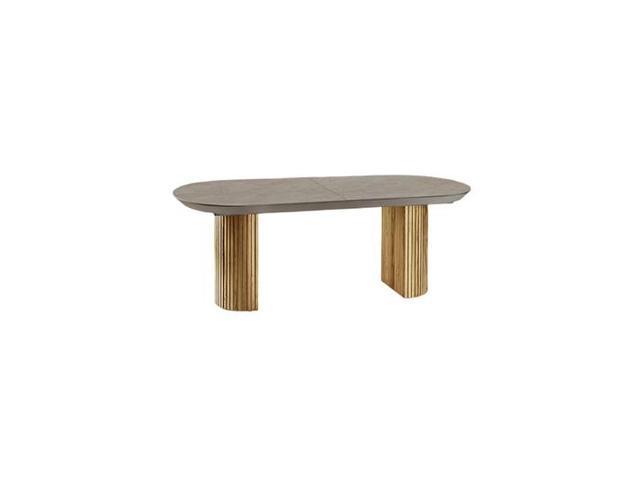 Grosser, ausziehbarer Design Esstisch „Irati“ 206-286 cm Natural / Steinoptik Schuller