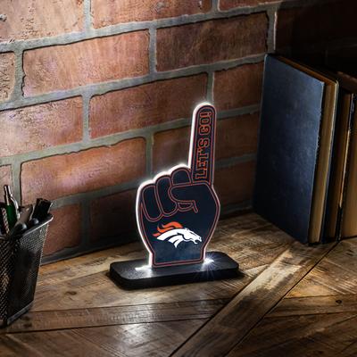 Evergreen "Denver Broncos NFL Football Foam Finger Desklite LED Decor - 10"""
